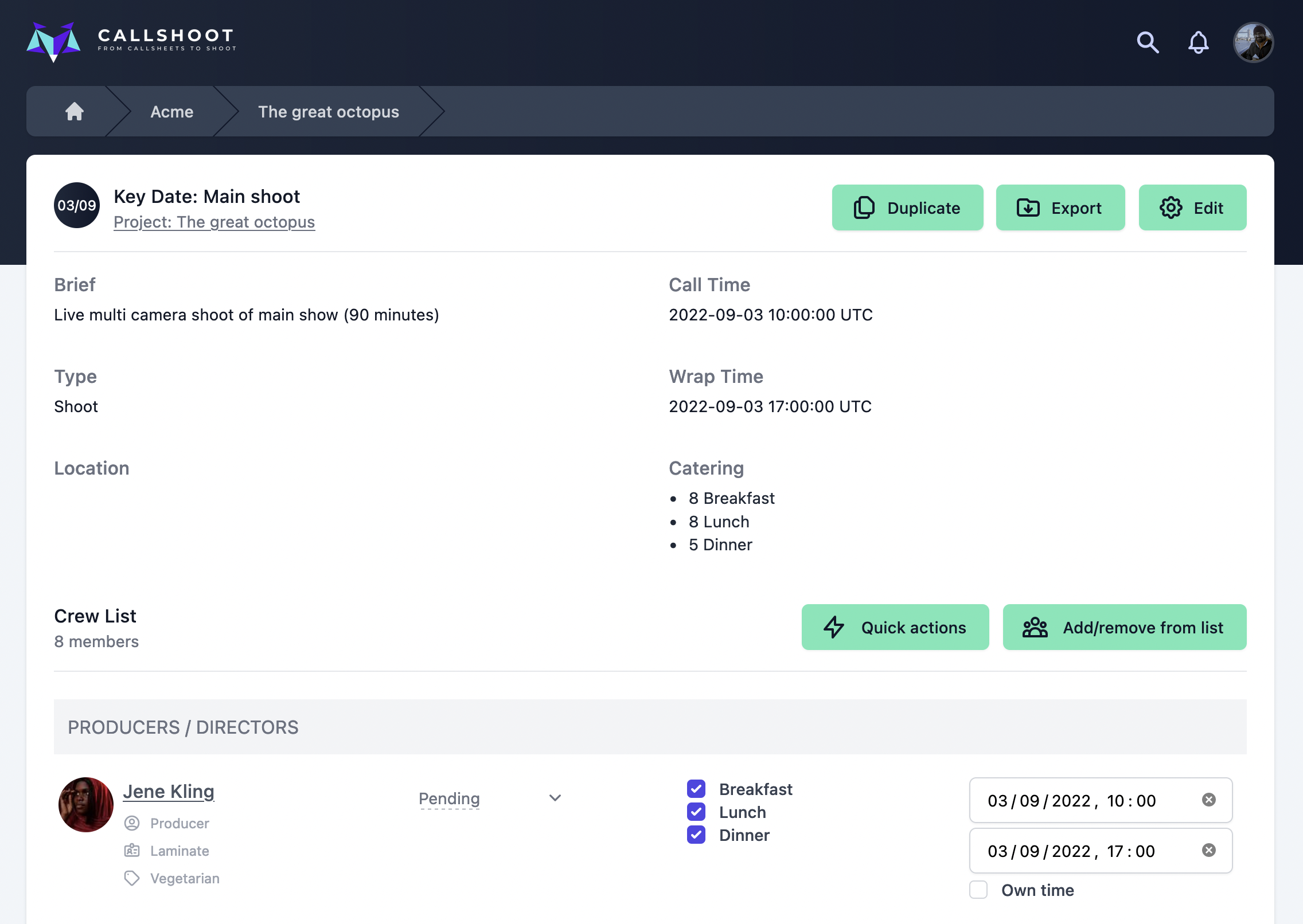 Customer profile user interface
